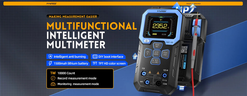 FNIRSI DMT-99 Digital Multimeter 9999 Counts Smart Professional Tester 1000V 10A True RMS Auto Range AC DC Ohm Hz Capacitance