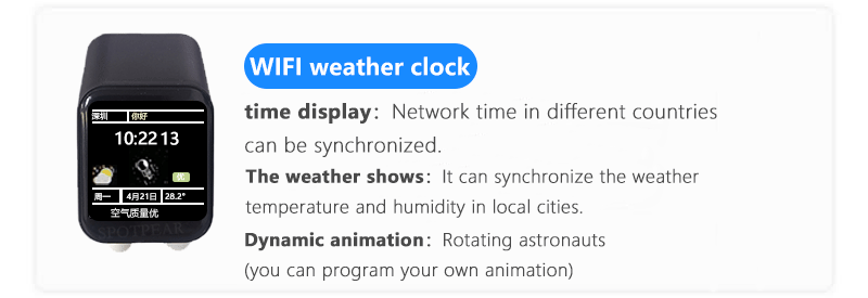 DeepSeek AI Chat Robot ESP32-S3 1.54inch LCD N16R8 MUMA Development Board Display Wifi Weather Station TimeClock For XiaoZhi