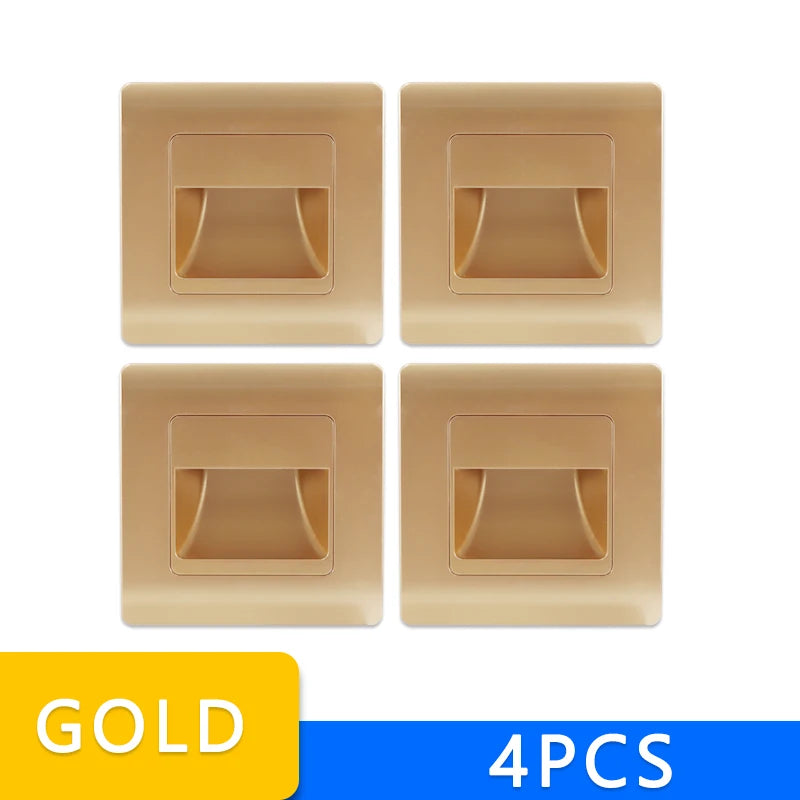 Led Stair Light 4 Colors PIR Sensor Wall Light AC110V 220V Recessed Footlight Corridor Step Lamp Motion Induction Wall Lamp