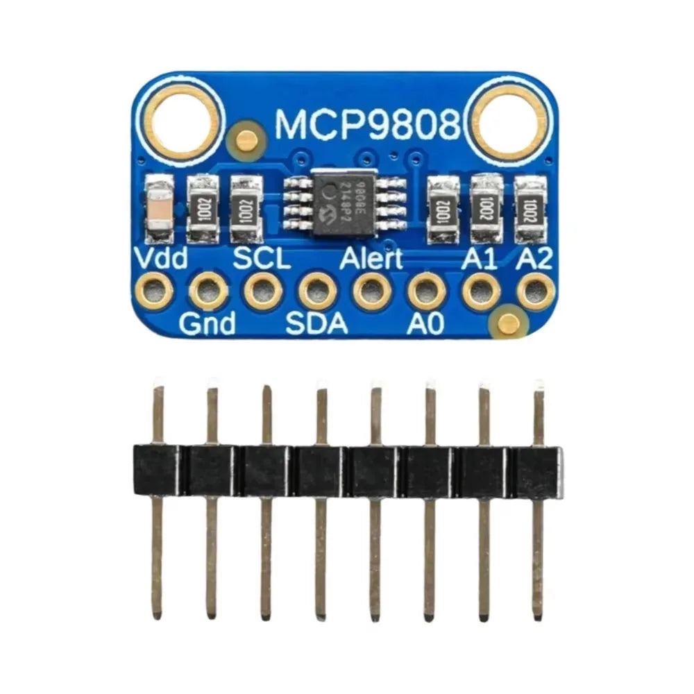 MCP9808 High Accuracy I2C Digital Temperature Sensor Breakout Board, ±0.25°C, -40~125°C, 2.7-5.5V, 8 Addressable I2C