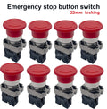 10PCS Emergency Stop Button Switch XB542 Self-Locking Stop XB2-BS545 Rotation Reset Mushroom Head Normally Open Normally Closed