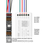 SP108E Wifi SPI Pixel LED Controller DC5-24V for WS2812B WS2811 WS2815 Addressable Pixel LED Strip Lights Max 2048 Pixels