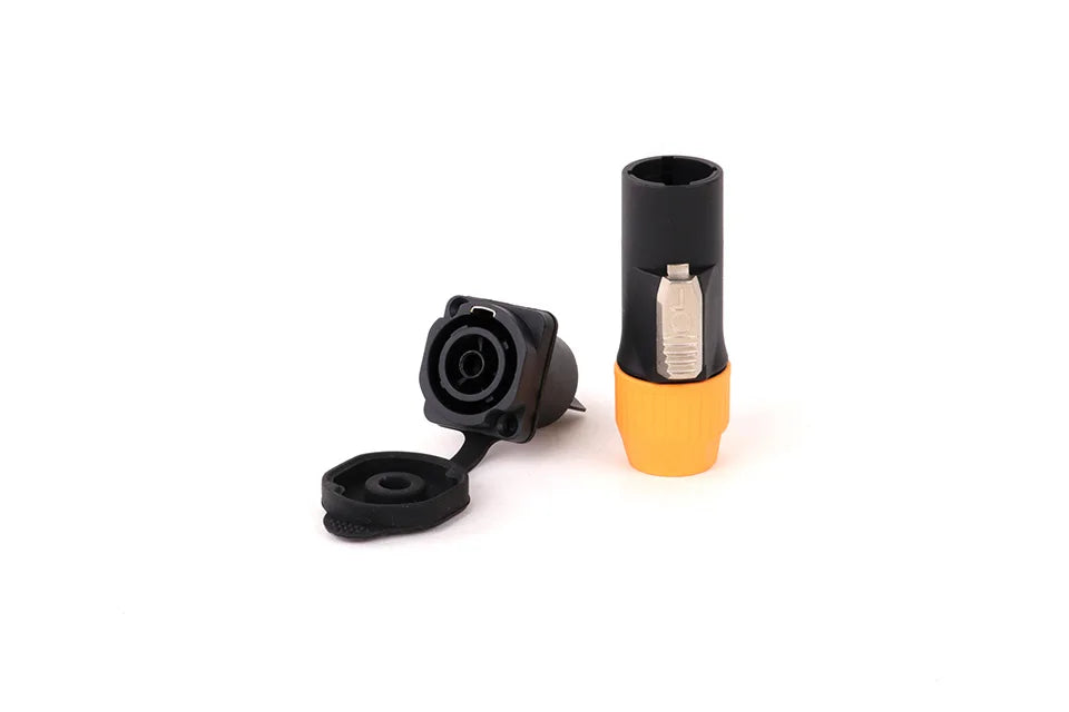 2pcs 3Pins Waterproof IP65 Grade Locking Powercon Male Plug Jack Female Chassis Socket Cable Wire Connector