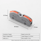 10/50/100PCS Push-in Electrical Wire Terminal Block Connector Fast Universal Lever Wire C Docking Electrical Connection 32A 250V