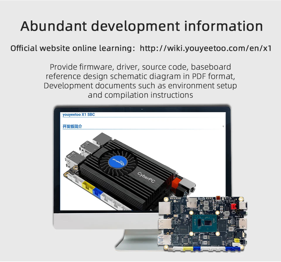 Youyeetoo X1 SBC Intel 11th Gen Jasper Lake N5105 Development Board X86 Computer Windows 10/11 Pro Ubuntu OS Support WiFi 6,NFC