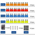 6/12 Way Blade Fuse 12-24V Car Boat Fuse Box Holder with Plastic Cover for Power Panel Board Camper RV Accessorie