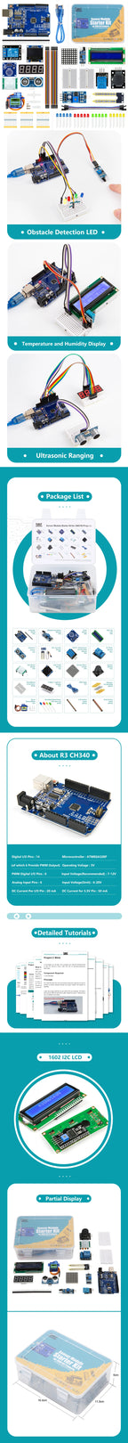 KUONGSHUN Sensor Module Starter Kit for Arduino Set R3 0.96 OLED 1602 LCD Display with Tutorial for Arduino Uno