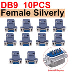 10PCS DB9 Adapter Connector Core RS232 Serial COM Plug Connectors Hole/pin DB15 Female Male Port Socket D Sub DP9 Plastic Case