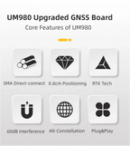 RTK UM980 High Accuracy Multi-Frequency Unicore GNSS Module VS F9P with Antenna for GPS Base Station RTK Receiver Board OEM