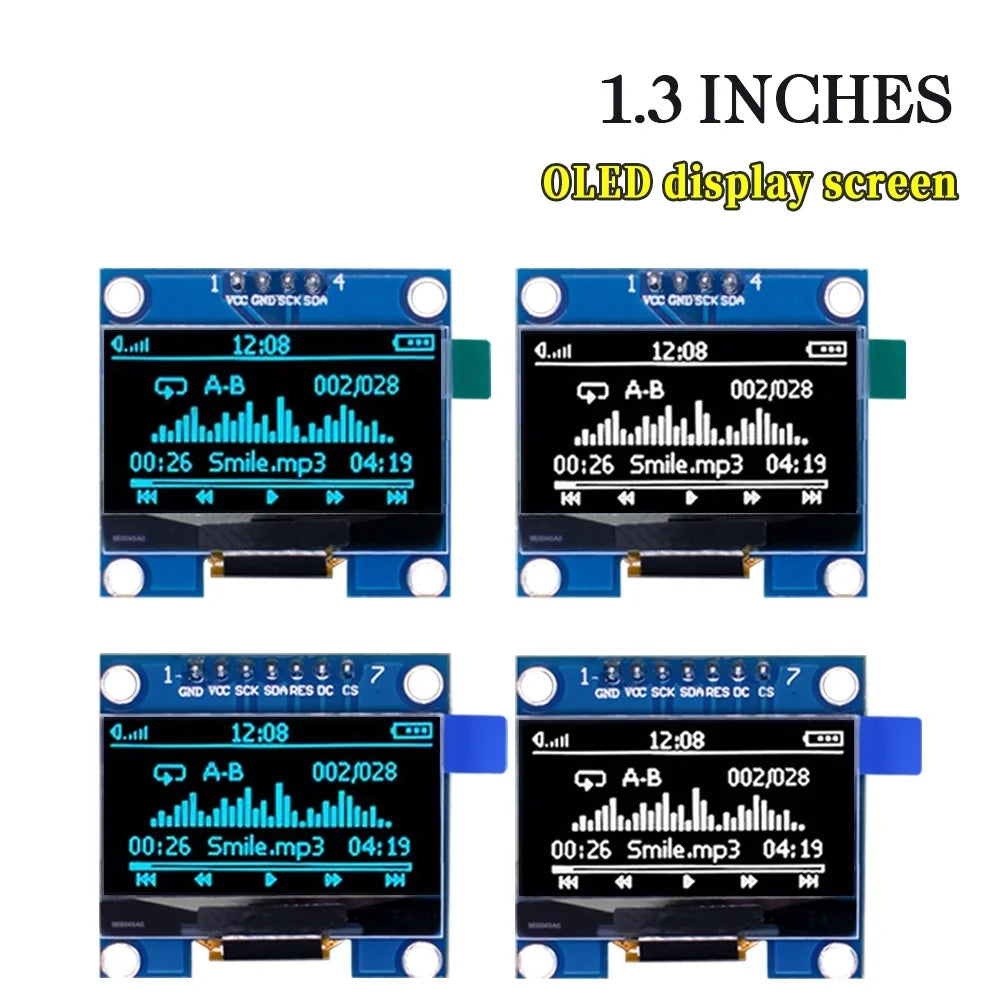 XCW 1.3 inch OLED module SPI/IIC I2C Communicate white/blue color 128X64 1.3 inch OLED LCD LED Display Module 1.3" OLED Module
