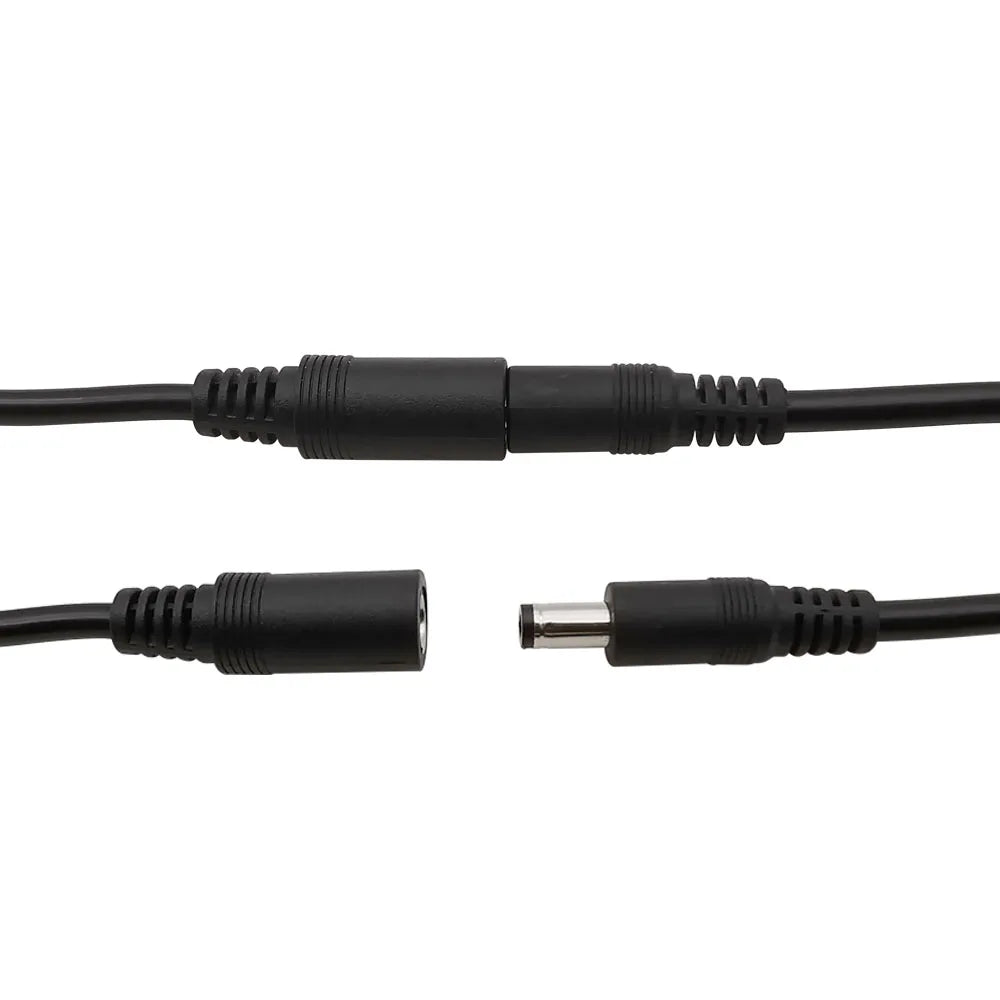1/2/5Pcs 5.5mm x 2.1mm DC Power Connector DC Male Plug Female Jack 18AWG Cable Wire for 3528 5050 LED CCTV Camera