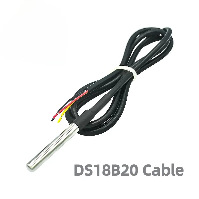 DS18B20 Temperature Sensor Module Kit Waterproof 1M 1-5M Digital Sensor Cable Stainless Steel Probe Terminal Adapter for Arduino