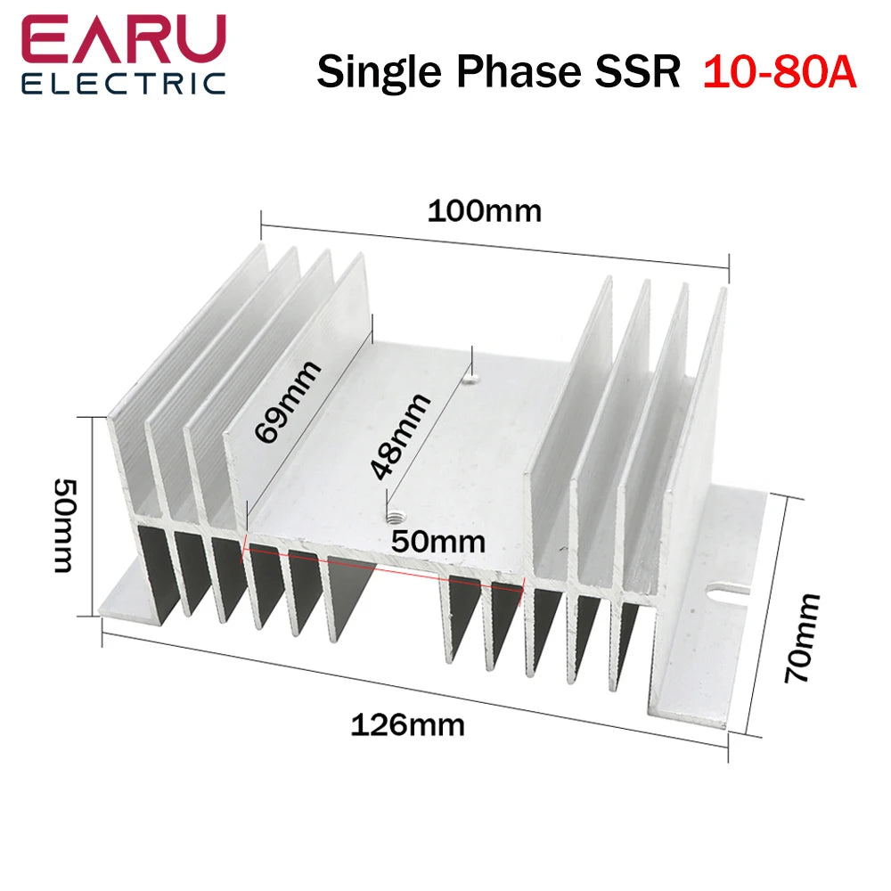 SSR-10DA SSR-40DA SSR 25A 60A 80A 100A 120A Three Phase SSR Solid State Relay DC Control AC 480V 5-32V Input Aluminum Heatsink