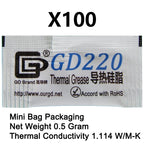 100 Pieces 0.5g Mini Bag Packaging GD Brand Series GD900 Thermal Grease Paste CPU Heat Sink Compound MB05