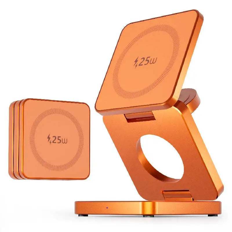 3 in 1 Qi2.2 25W Folding Wireless Charger For iPhone HUAWEI Samsung Portable Magnetic Wireless Phone Charging Station