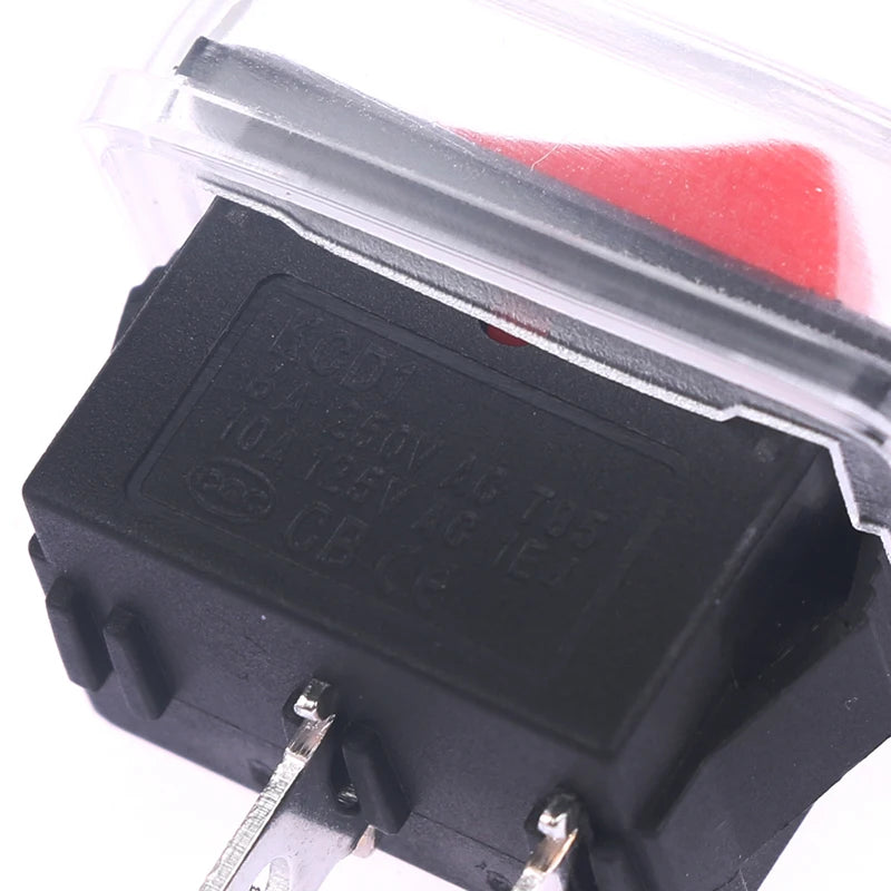 5Pcs Black Push Button Mini Switch 2Pin Snap-in On/Off Rocker Switch With Waterproof Cover