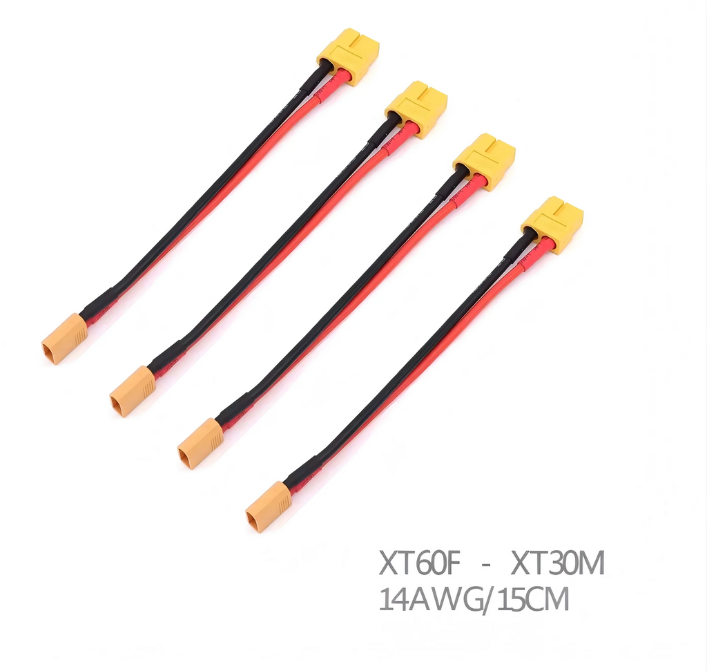 4Pcs XT60 to XT30 Plug Female Male Adapter Converter for FPV Drone RC Lipo NiMH Battery Charger ESC (2pcs Male XT60 to Female XT