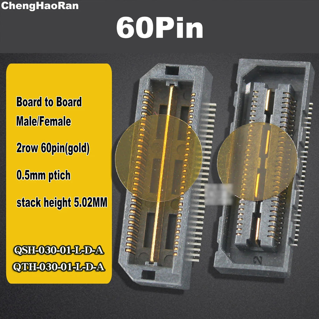 1pcs 1 pair 0.5pitch Male Female 60P 60Pin BTB Connector Board to Board QSH-030-01-L-D-A QTH-030-01-L-D-A