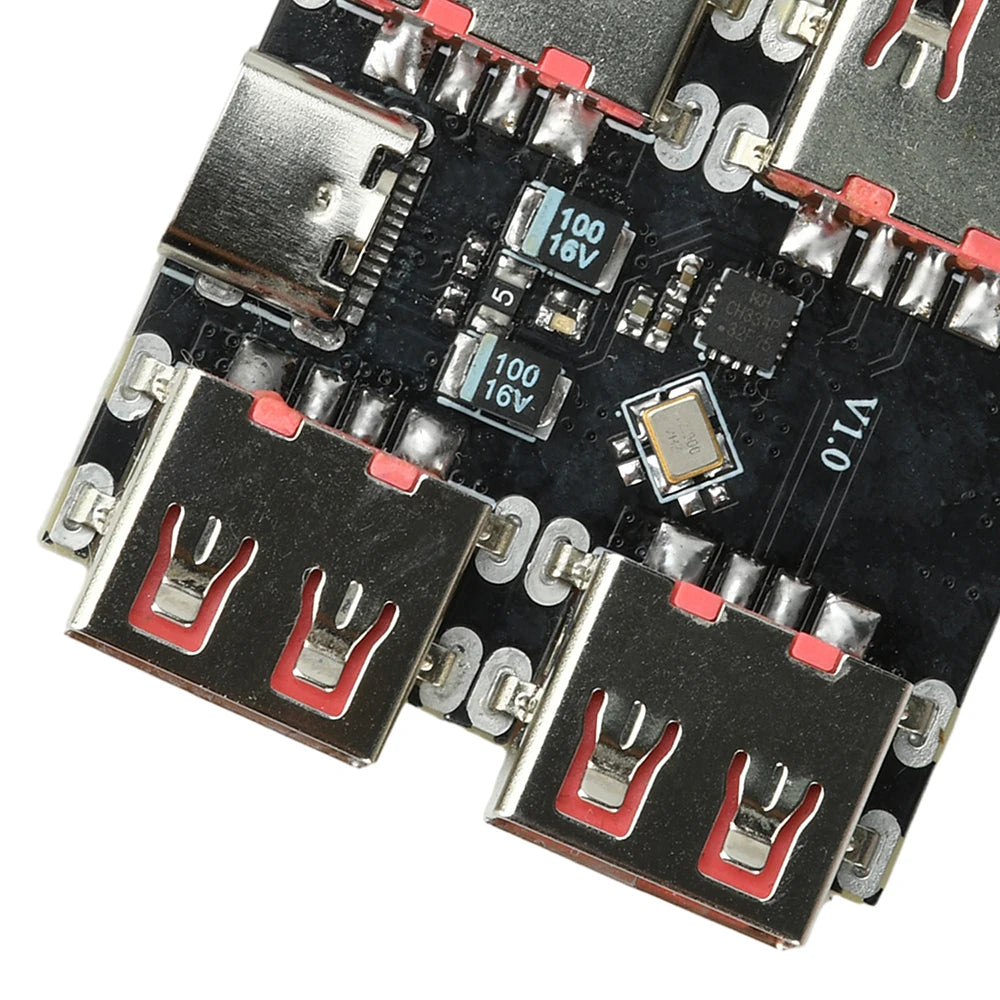 XL334P4 USB2.0 4-port Controller Expansion Module USB 2.0 to 4 Channel Way Splitter USB-HUB Type-C Extender Board 40MB/S