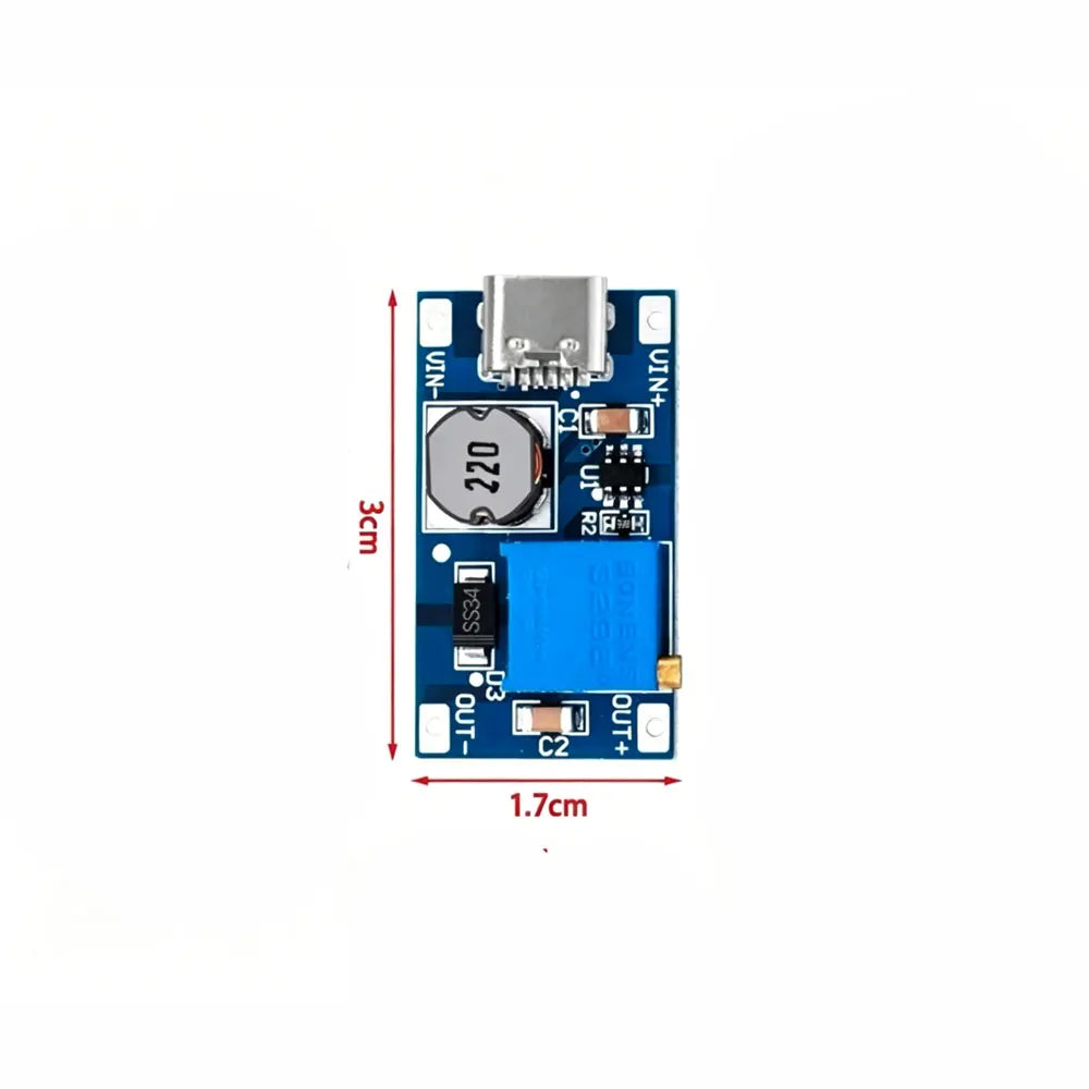 MT3608 DC-DC Adjustable Boost Module 2A Boost Plate Step Up Module with MICRO USB 2V-24V to 5V 9V 12V 28V SX1308 2A