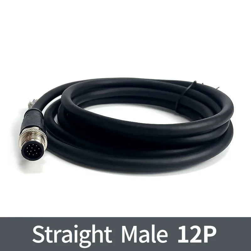 2Meters M12 sensor connector waterproof cable plug Male&Female 4 5 8 12Pin PVC Integrated injection molding M12 connectors