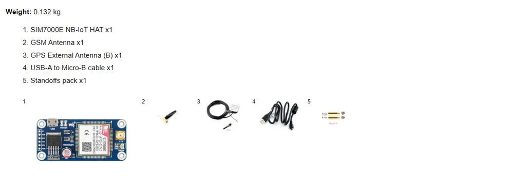 Waveshare SIM7000E NB-IoT / Cat-M / EDGE / GPRS HAT for Raspberry Pi, GNSS, for Europe, Africa, Australia, Southeast Asia