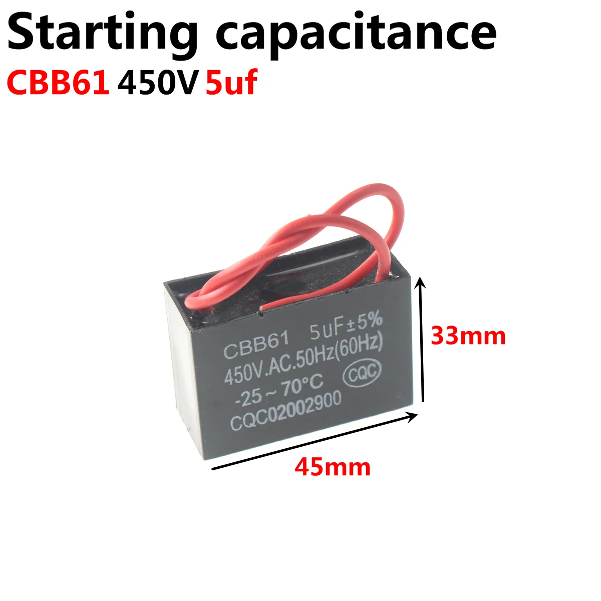 CBB65 Air conditioner compressor start capacitor 20 25 30UF 35UF 40 45 50 60 70 450V New and original