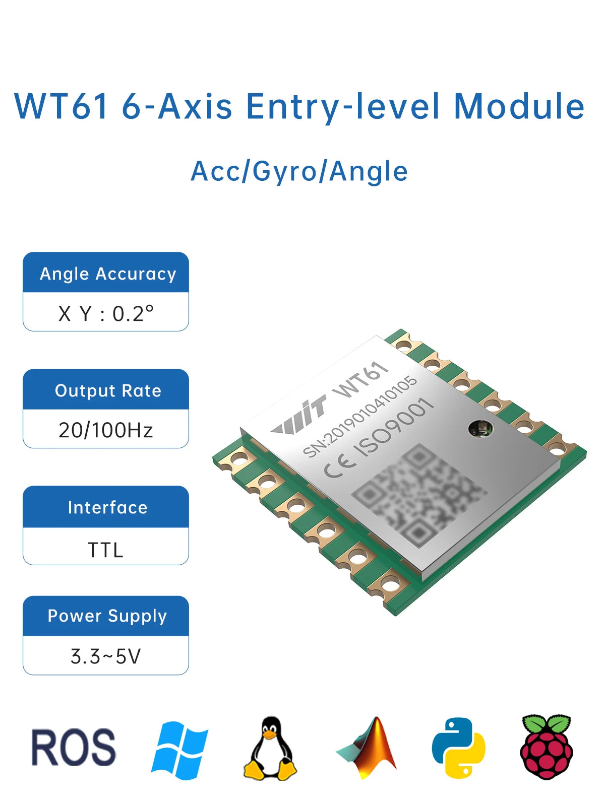 WitMotion WT901 AHRS MPU9250 9-axis Accelerometer, 3-axis Eletronic Gyroscope+Acceleration+Angle+Magnetometer, TTL Data Outout