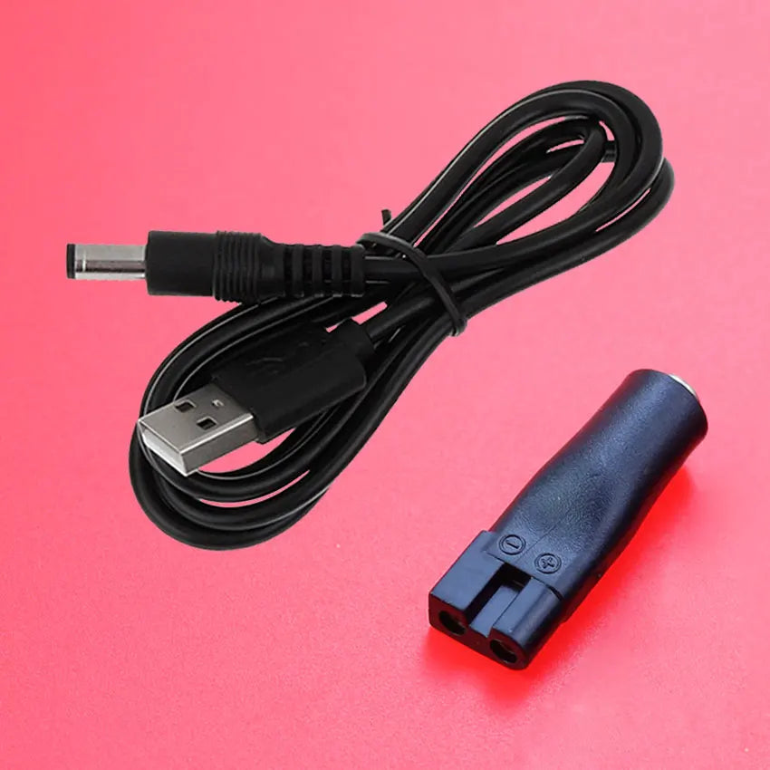 2/7Pcs 5V DC 5.5*2.1mm USB Power Cord Cable Double Hole Charging Adapter Plug For All Kinds Hair Clippers Beard Trimmers Shavers