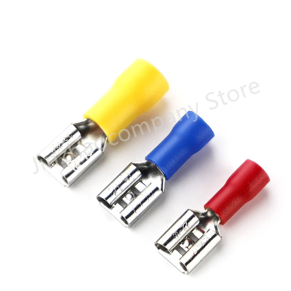 100/50/10Pcs 2.8mm 4.8mm 6.3mm Insulated Seal Spade Wire Connector Female Crimping Terminals Electrical Crimp Terminal Splices