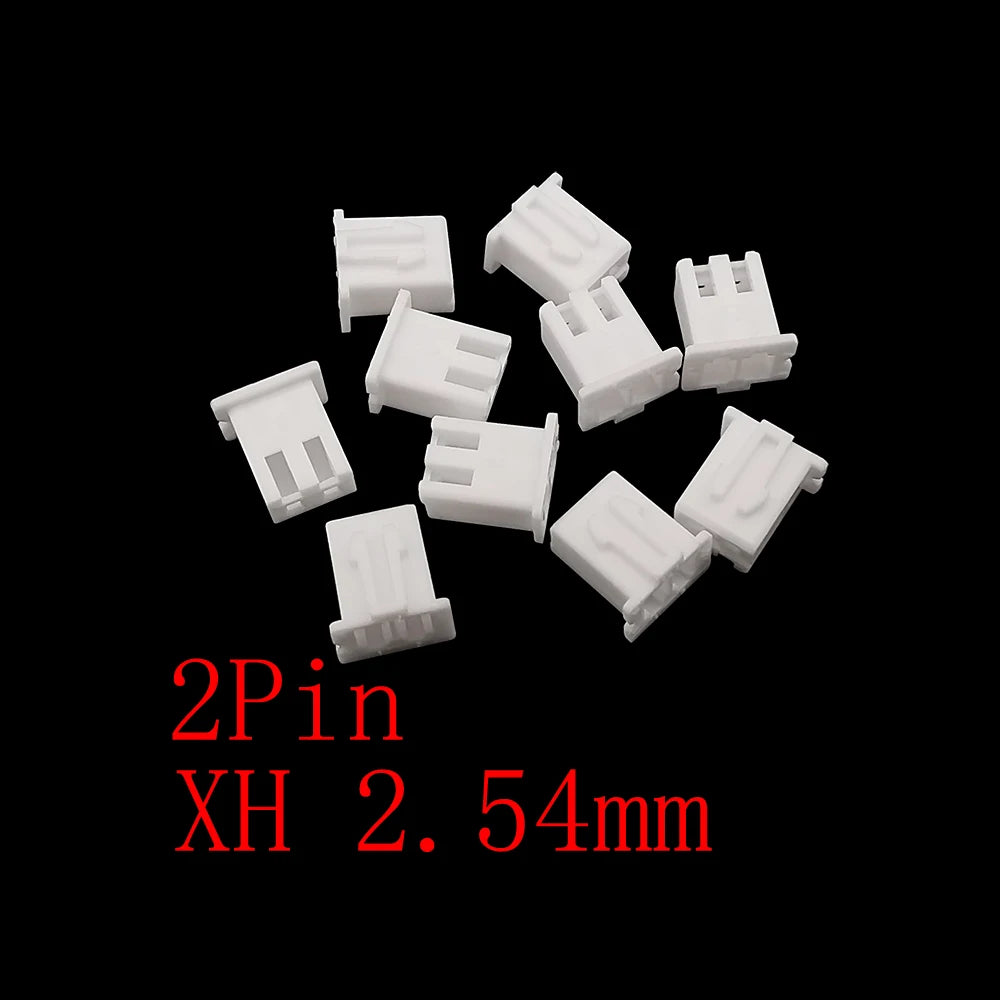 100Pcs JST XH 2.54mm Pitch 2/3/4/5 Pin Plastic Shell Male Plug Female Jack Socket Terminals Housing Wire Connector XH2.54 White
