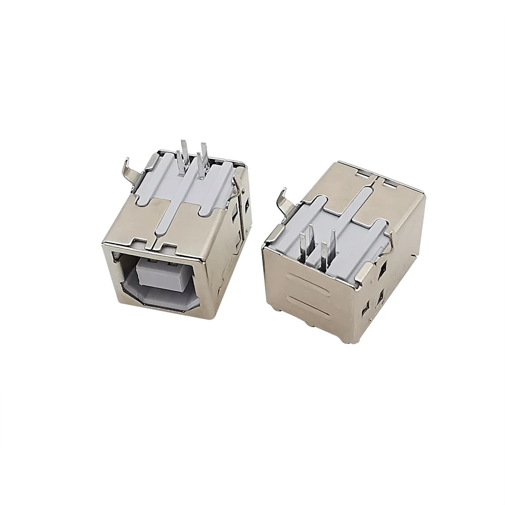 5Pcs B Type USB 2.0 Connector Female Socket Right Angle PCB Soldering Printer Interface Repair