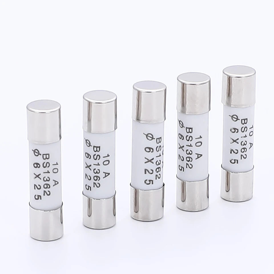 10PCS 5*20 6*30 Ceramic Fuse 250V 0.5A 1A 2A 3A 4A 5A 6A 7A 8A 10A 13A 15A 20A 30A 16A AMP Fast Blow Tube Fuses 5x25mm 6x25mm