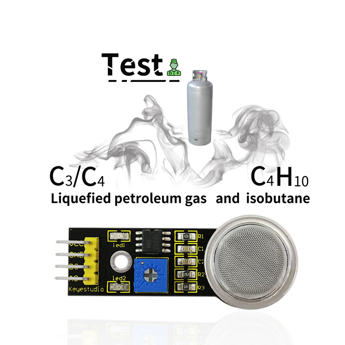 Keyestudio MQ Series Sensor Gas Sensor MQ-2 MQ-3  MQ-5 MQ-135  MQ-6 MQ-8  MQ-7 Module  for Arduino Sensor DIY Electronic Projec