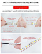 SMD Crystal Joint 2 3 4 5Pin LED Wire Connectors Solderless For 5mm 8mm 10mm Quick Terminal Block Strip Light Wire Connection