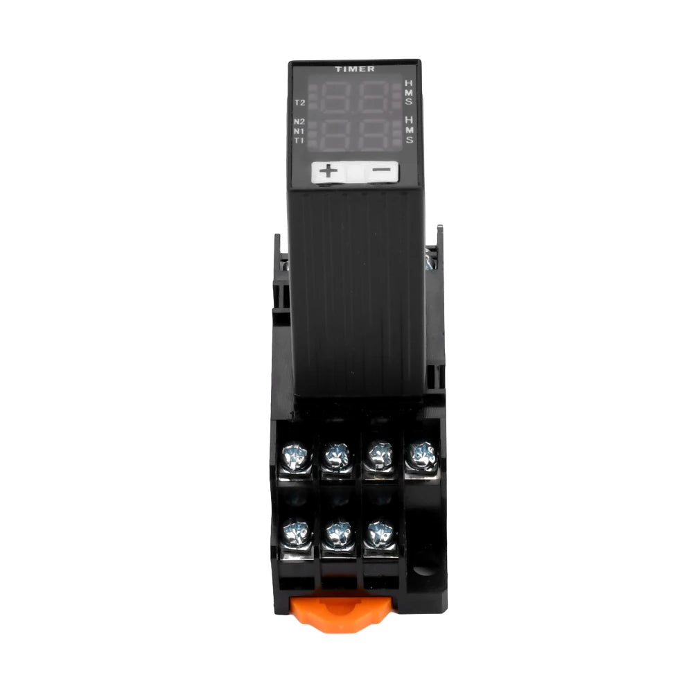 H3Y-4 DC12V DC24V AC220V Liquid Crystal Time Relay Dual Time with Base Small Digital Display Cycle Time Control Delayer