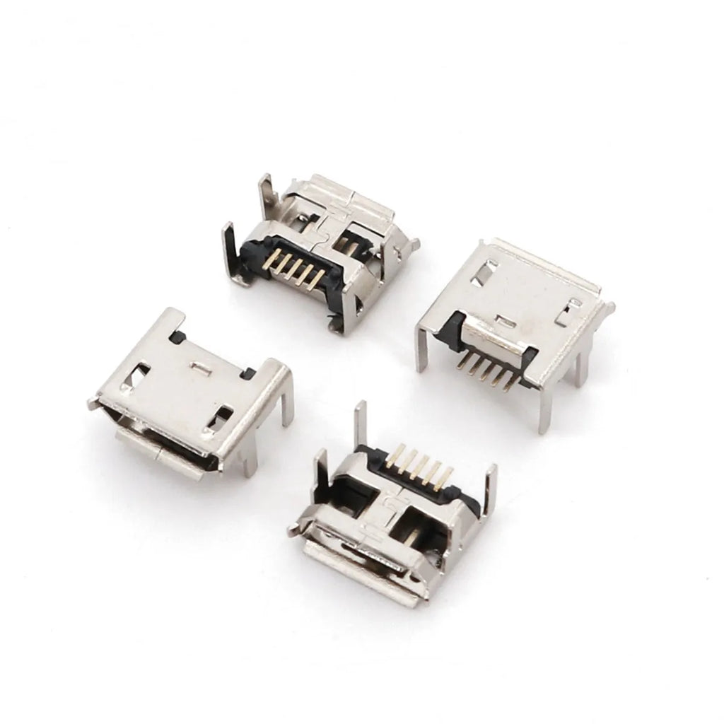 20Pcs Micro USB Type B 5Pin Female Socket 4 Legs Fixed PCB Solder Jack Connector
