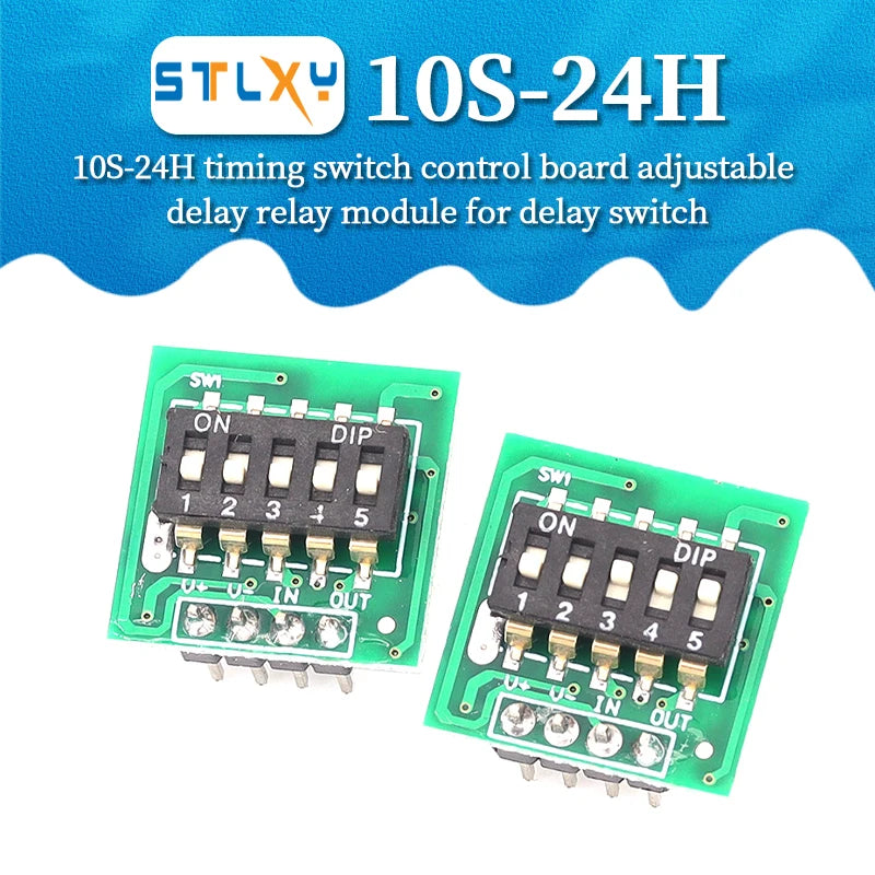 1pcs DC3.3-18V Wide Voltage Delay Relay Module 10S~24H Adjustable Power-On Trigger Timing Switch Control PCB