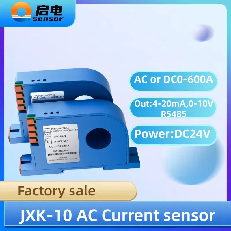 AC0-10A  20A 50A 150A 200A Current Sensor Transducer 4-20mA RS485 22mm Hall Effect Current Transmitter
