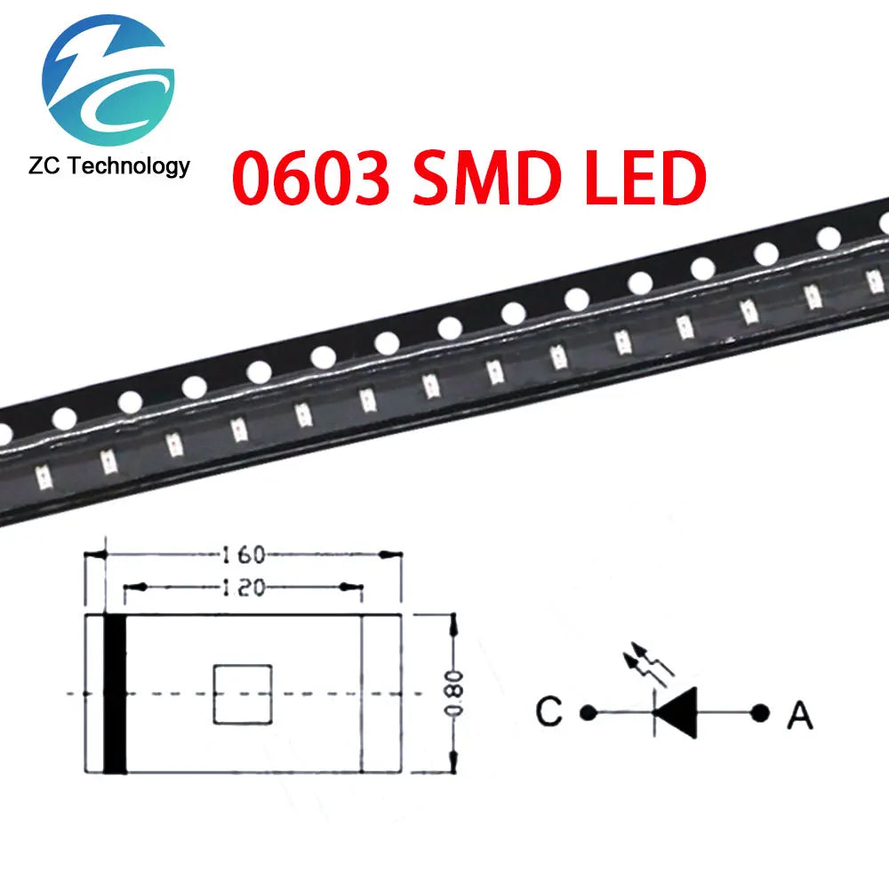 20/100PCS 5 Colors 0603 0805 1206 SMD LED Red Yellow Green White BlueLight Emitting Diode Clear LED Diode Light 100pcs/lot