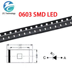 20/100PCS 5 Colors 0603 0805 1206 SMD LED Red Yellow Green White BlueLight Emitting Diode Clear LED Diode Light 100pcs/lot