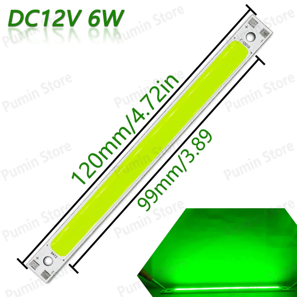 5pcs 12V COB LED Strip Light Bulb 120mm LED Chip Red Blue White Green Yellow For DIY Reading Light Staircase Kitchen Work Light
