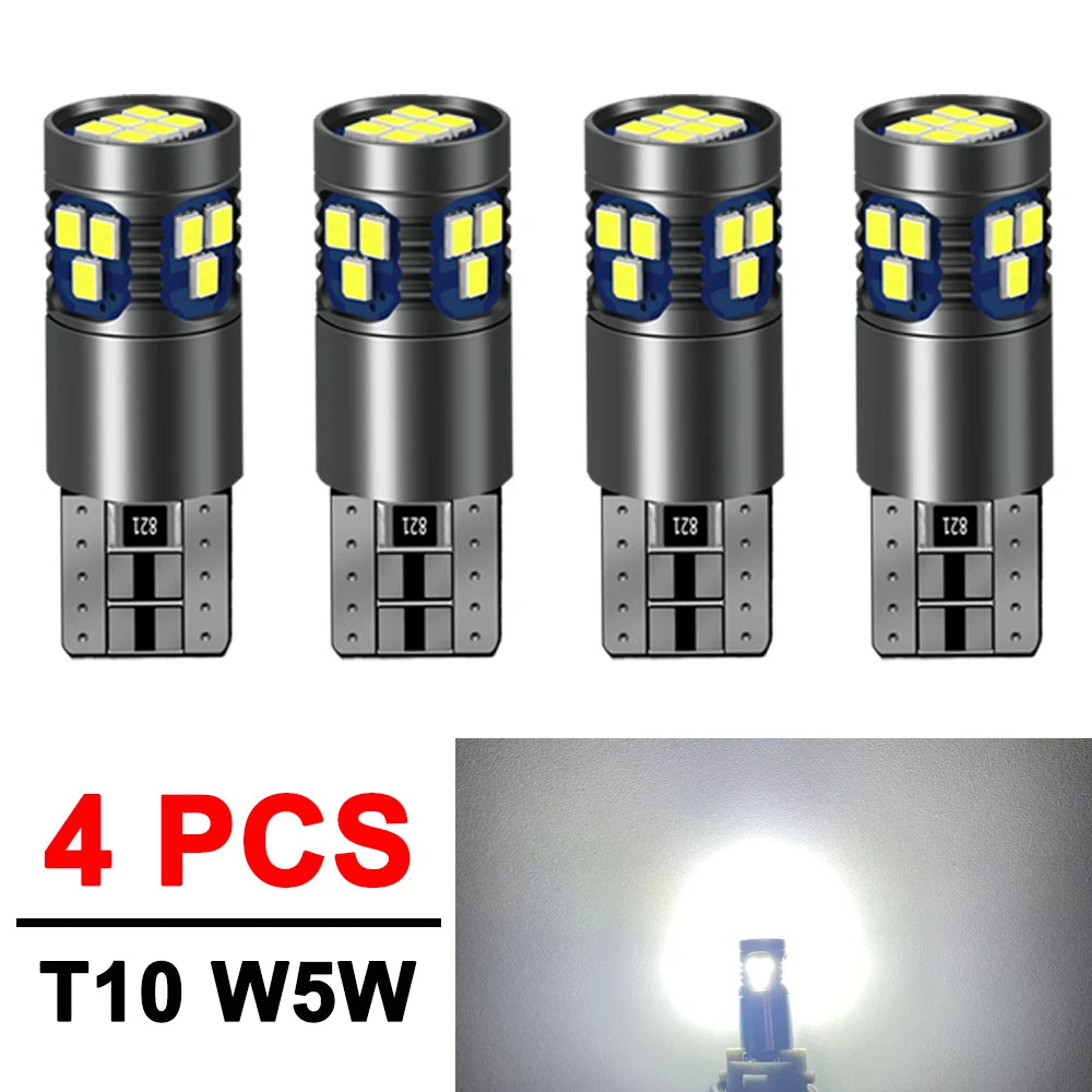 2/4/8 PCS Super Bright T10 W5W LED Bulb CANBUS 900LM 12V 24V 2016-18SMD 6500K White Car Interior Dome Trunk License Plate Lights