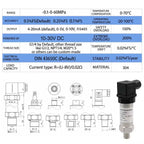 4-20mA 0-5V 0-10V Output -1-0bar 0-1bar G1/4 Vacuum Pressure Transmitter Transducer Sensor Controller 0.5% FS High Precision