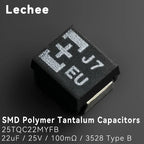 5pcs/lot 25V 22uF 100mR 20% 3528 Type B SMD Polymer Tantalum Capacitors 25TQC22MYFB New and Original