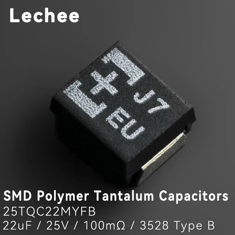 5pcs/lot 25V 22uF 100mR 20% 3528 Type B SMD Polymer Tantalum Capacitors 25TQC22MYFB New and Original