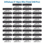 34 Values 0.5W SMD Zener Rectifier Diode Kit 2V 3V 3.3V 3.6V 5.1V 5.6V 7.5V 10V 12V 13V 15V 16V 18V 20V 22V 24V 30V 36V 39V 47V