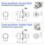 1Pcs 2Pin Mini Switch 12mm  2A waterproof switch  momentary Push button Switch reset Non-locking metal shell 1NO 36V color