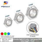 Ultra Short Push Button Switch Waterproof 16/19/22mm 12V 24V led light Momentary Self-reset Wiring Buttons without fixation