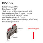 KV2.5 Direct Insertion Quick Terminal Block Rail Type Wire Connector Instead Of UK/ST/PT/SAK Docking For Parallel Connection